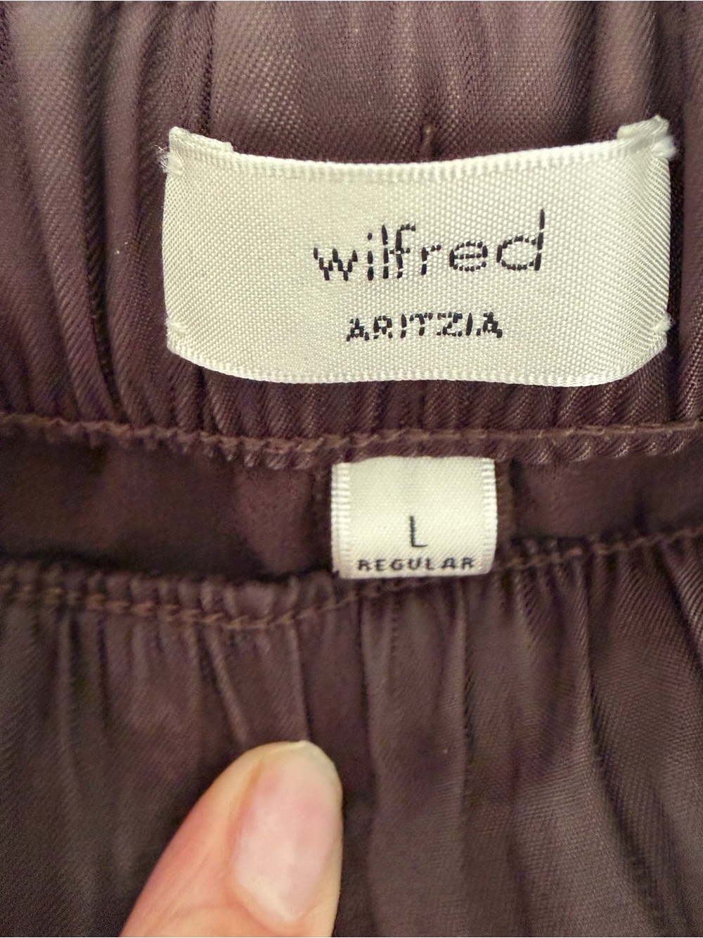 Aritzia Wilfred Lodge Pants Wide Leg in Rich Mocha Brown
